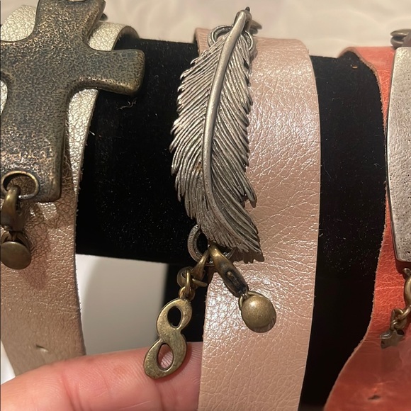 Leather Bracelet Set with Charms - Picture 3 of 6